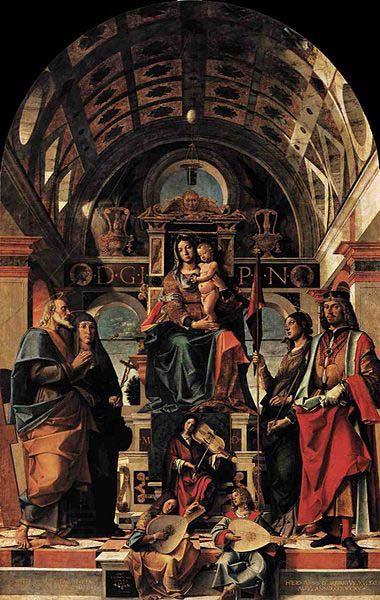Bartolomeo Montagna Madonna and Child Enthroned with Saints oil painting picture